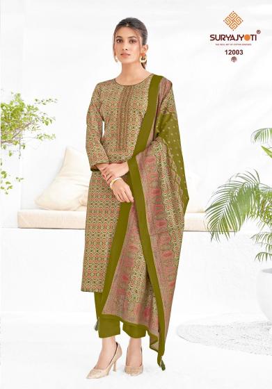 Suryajyoti Kalki Vol 12 Jam Satin Dishchared Printed Dress Material