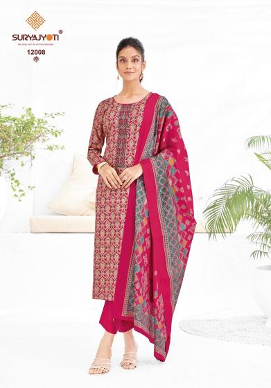 Suryajyoti Kalki Vol 12 Jam Satin Dishchared Printed Dress Material