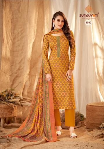 Suryajyoti Kalki Vol 9 Jaam Satin Printed Dress Material