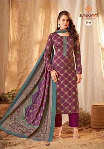 Suryajyoti Kalki Vol 9 Jaam Satin Printed Dress Material