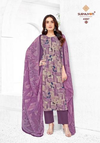 Suryajyoti Naisha Vol 43 Jam Satin Dress Material Collection