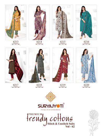 Suryajyoti Trendy Cotton Vol 62 Cotton Designer Dress Material