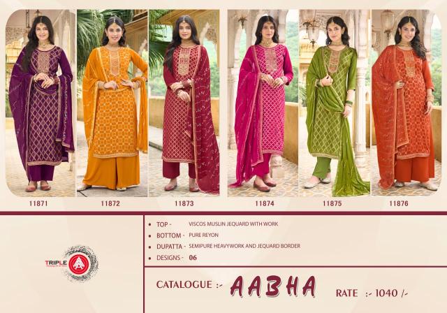 Triple Aaa Aabha Viscose Fancy Dress Material Collection