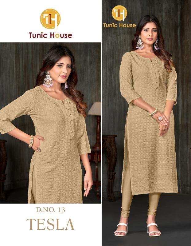 Tunic House Tesla Viscous Rayon Designer Kurti Collection