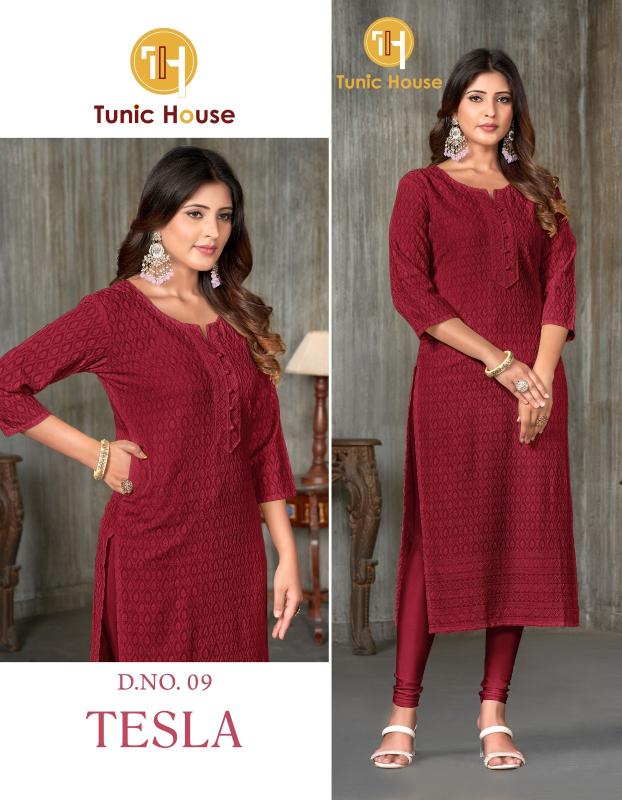 Tunic House Tesla Viscous Rayon Designer Kurti Collection