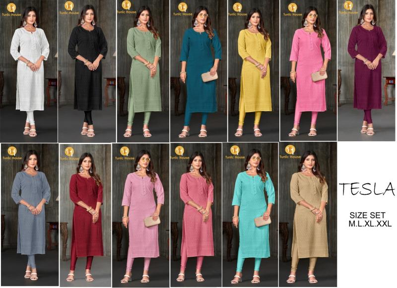 Tunic House Tesla Viscous Rayon Designer Kurti Collection