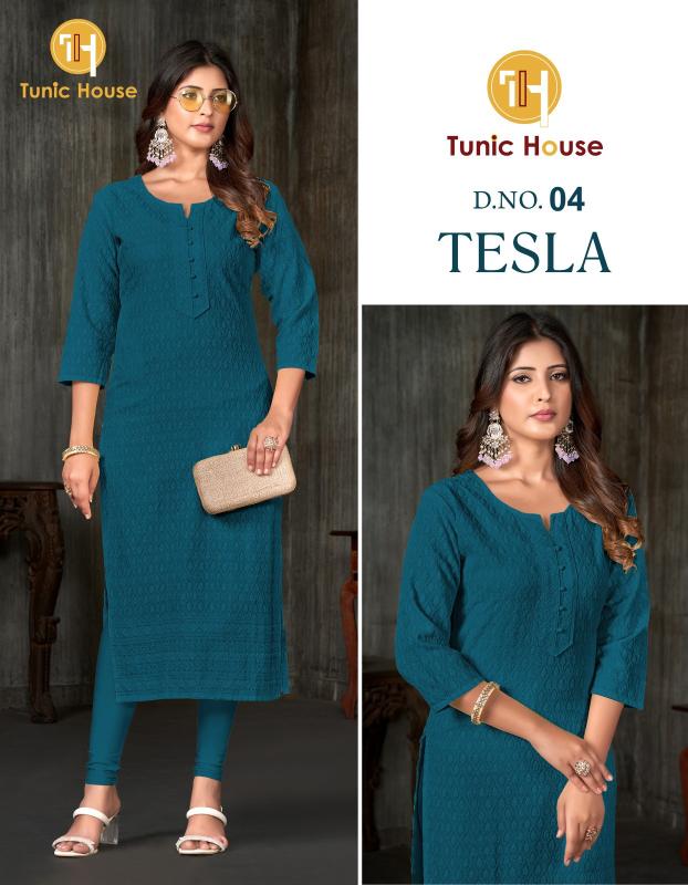 Tunic House Tesla Viscous Rayon Designer Kurti Collection