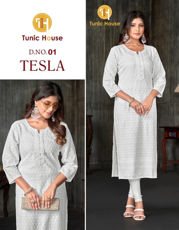 Tunic House Tesla Viscous Rayon Designer Kurti Collection