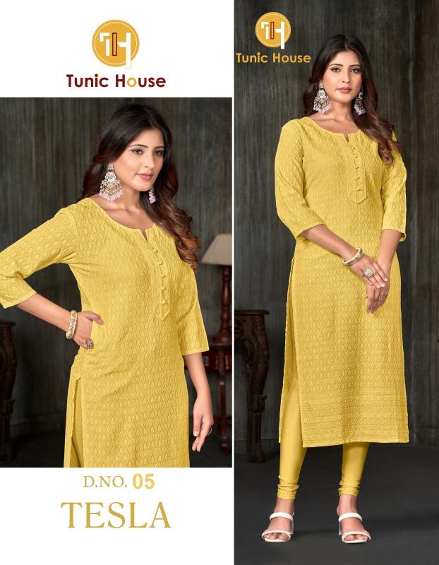 Tunic House Tesla Viscous Rayon Designer Kurti Collection