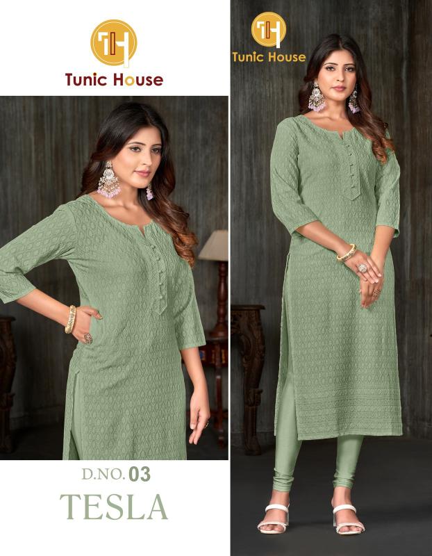 Tunic House Tesla Viscous Rayon Designer Kurti Collection