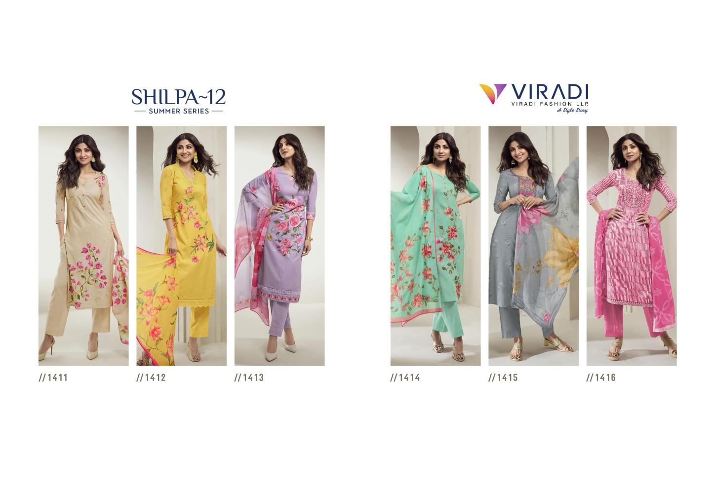 Viradi Shilpa Vol 12 Cotton Digital Ready Made Collection