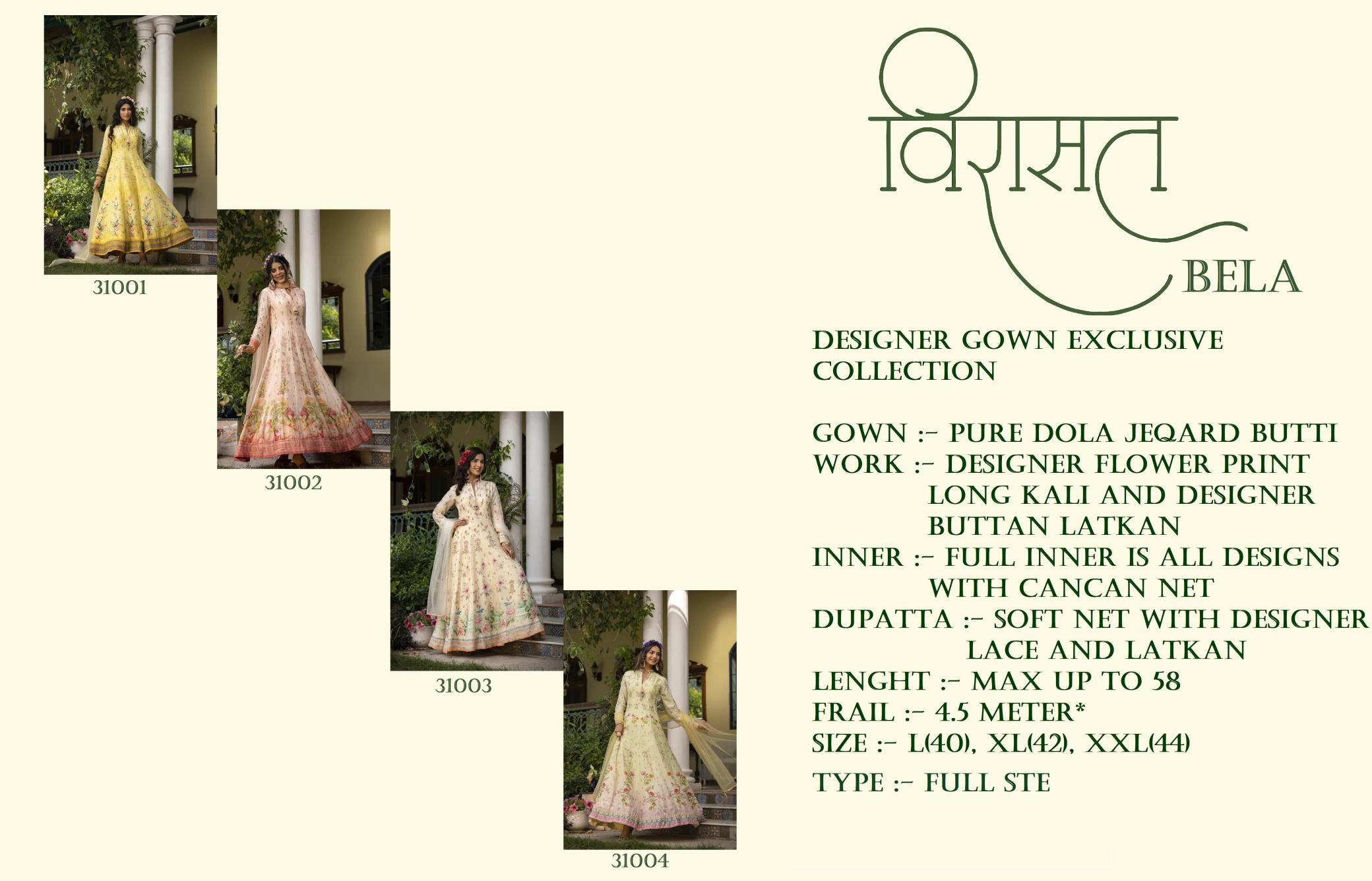 Virasat Bela Exclusive Designer Gown Collection