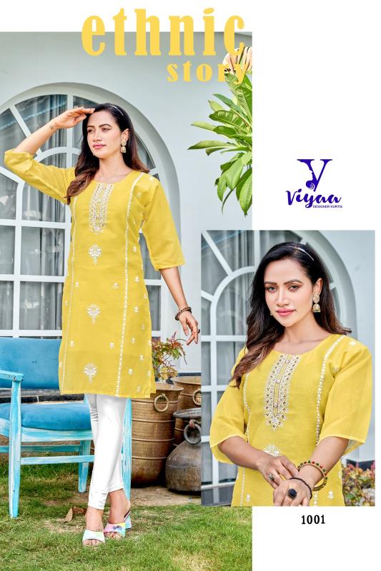 Viyaa Rang Rasiya Vol 1 Chanderi Casual Wear Kurti Collection