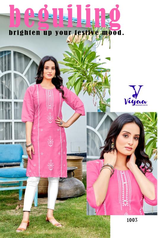 Viyaa Rang Rasiya Vol 1 Chanderi Casual Wear Kurti Collection