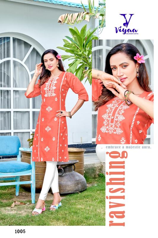 Viyaa Rang Rasiya Vol 1 Chanderi Casual Wear Kurti Collection