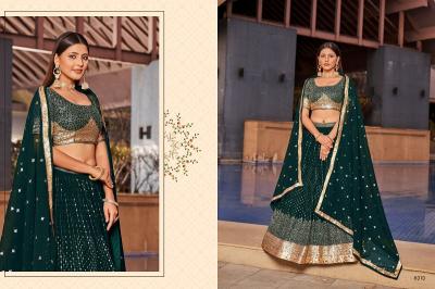 Zeel Golden Palm Designer Georgette Lehenga Collection