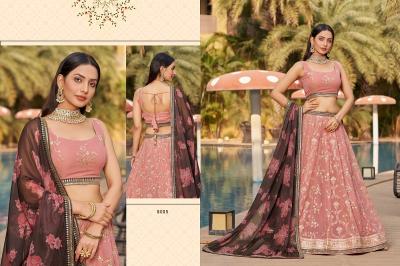 Zeel Golden Palm Designer Georgette Lehenga Collection