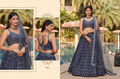 Zeel Golden Palm Designer Georgette Lehenga Collection