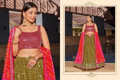 Zeel Golden Palm Designer Georgette Lehenga Collection