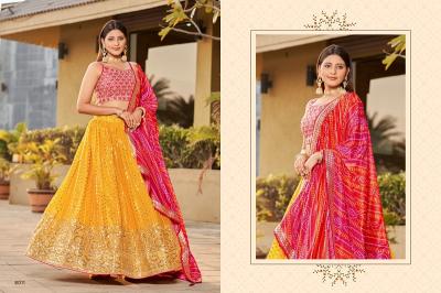 Zeel Golden Palm Designer Georgette Lehenga Collection