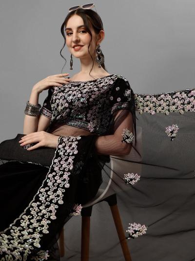 Zili 25 Net Seqeunce Embroidery Saree Collection