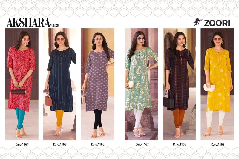 Zoori Akshara Vol 28 Rayon Printed Kurti Collection