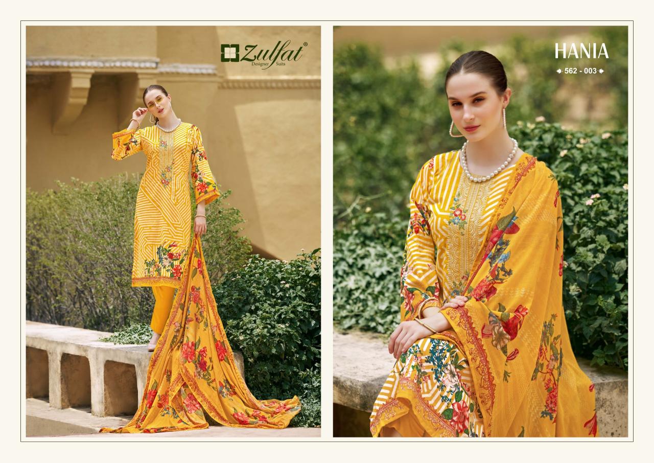 Zulfat Hania Cotton Printed Designer Dress Material Collection