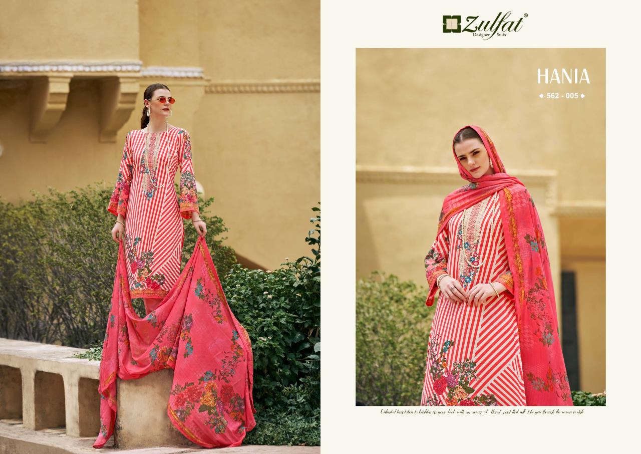 Zulfat Hania Cotton Printed Designer Dress Material Collection