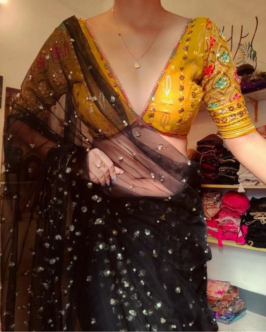 1158 Beatiful Fancy Butterfly Net Saree Collection