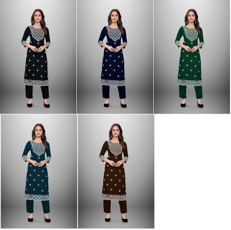 502 Heavy Rayon Chikankari Kurti With Bottom Collection