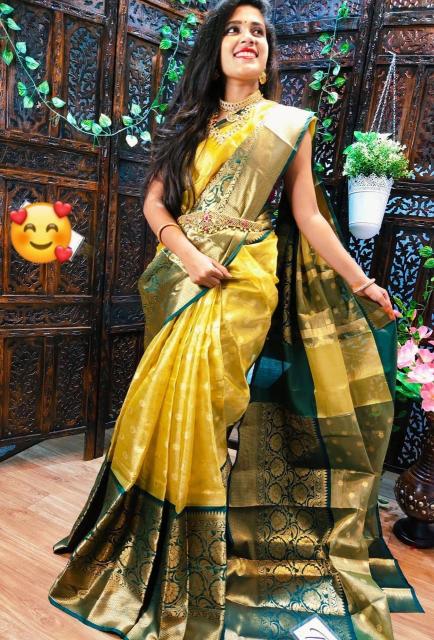 Aab Kanchivaram Green Silk Designer Saree Collection