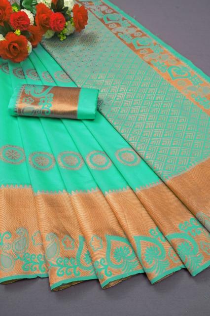 Aab Sky Copper Designer Soft Lichi Silk Saree Collection