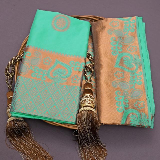 Aab Sky Copper Designer Soft Lichi Silk Saree Collection