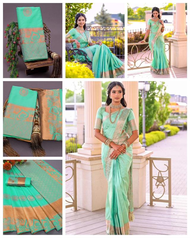 Aab Sky Copper Designer Soft Lichi Silk Saree Collection