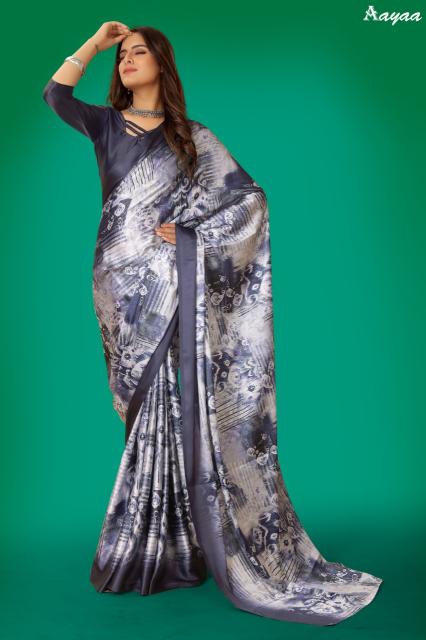 Aayaa Aaradhna 5 Digital Print Japan Satin Saree Collection