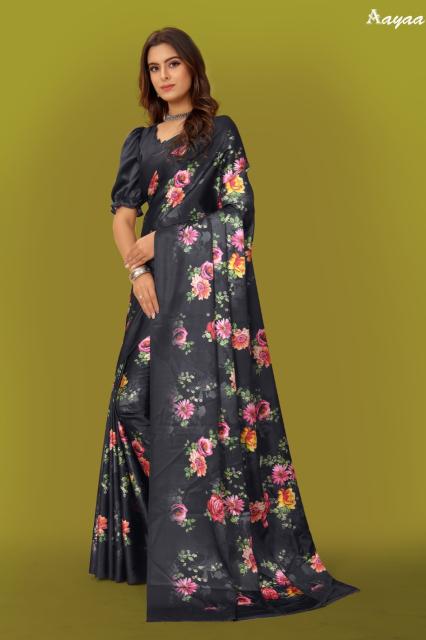 Aayaa Aaradhna 5 Digital Print Japan Satin Saree Collection