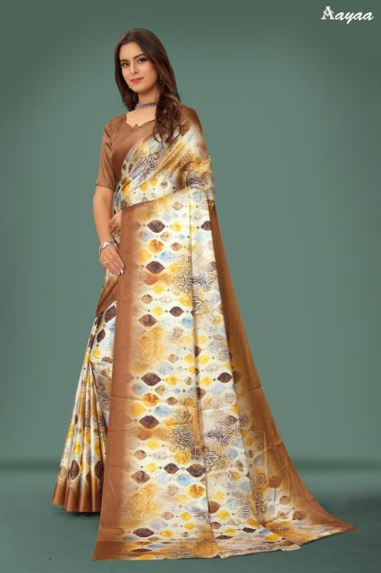 Aayaa Aaradhna 5 Digital Print Japan Satin Saree Collection