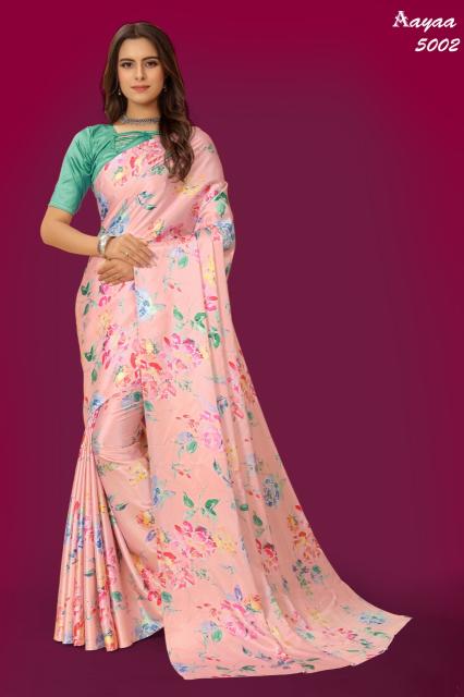 Aayaa Aaradhna 5 Digital Print Japan Satin Saree Collection