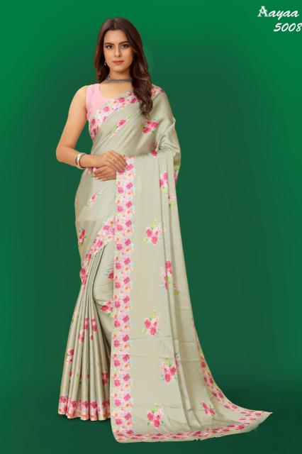 Aayaa Aaradhna 5 Digital Print Japan Satin Saree Collection