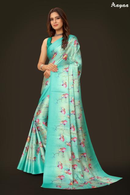 Aayaa Aaradhna 5 Digital Print Japan Satin Saree Collection