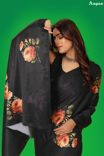 Aayaa Aaradhna 5 Digital Print Japan Satin Saree Collection