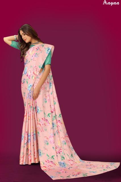 Aayaa Aaradhna 5 Digital Print Japan Satin Saree Collection