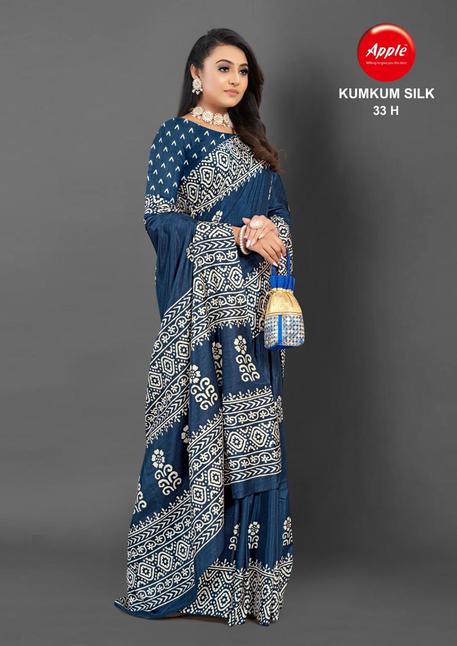 Apple Kumkum 33 Cotton Blend Printed Saree Collection