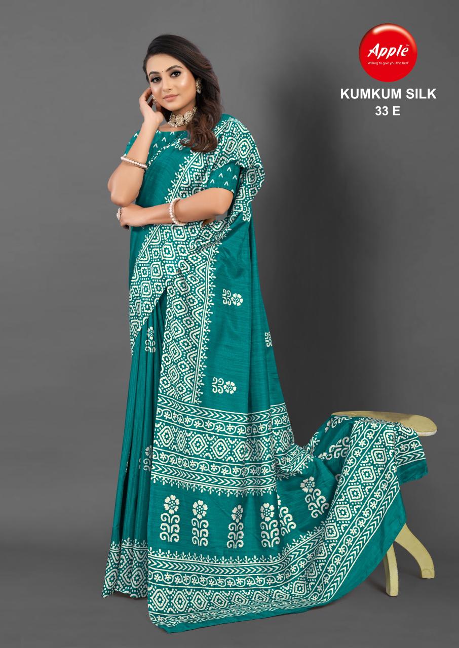 Apple Kumkum 33 Cotton Blend Printed Saree Collection