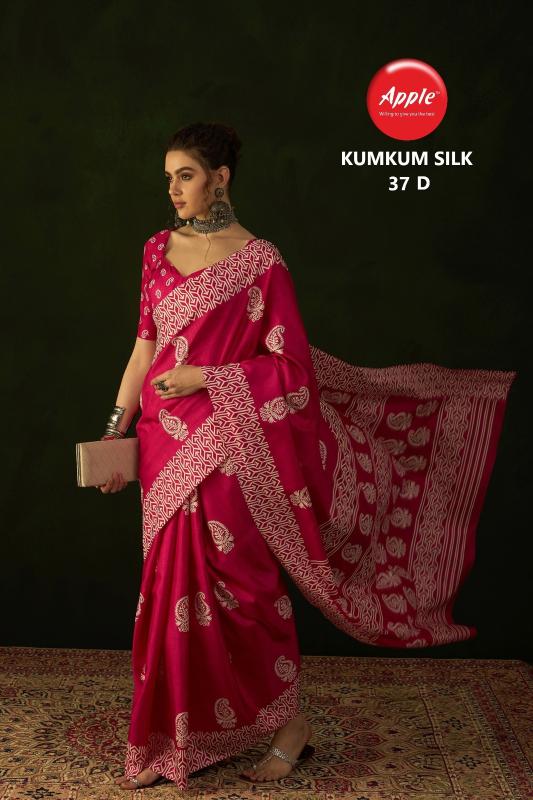 Apple Kumkum 37 Cotton Blend Printed Saree Collection