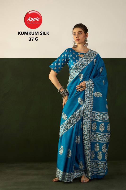 Apple Kumkum 37 Cotton Blend Printed Saree Collection