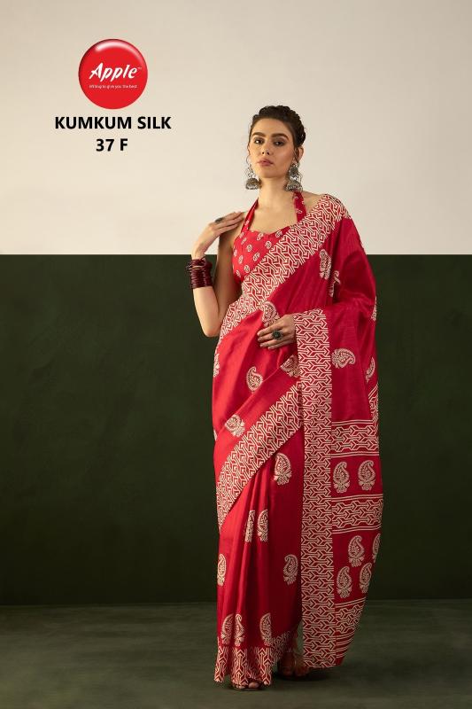 Apple Kumkum 37 Cotton Blend Printed Saree Collection