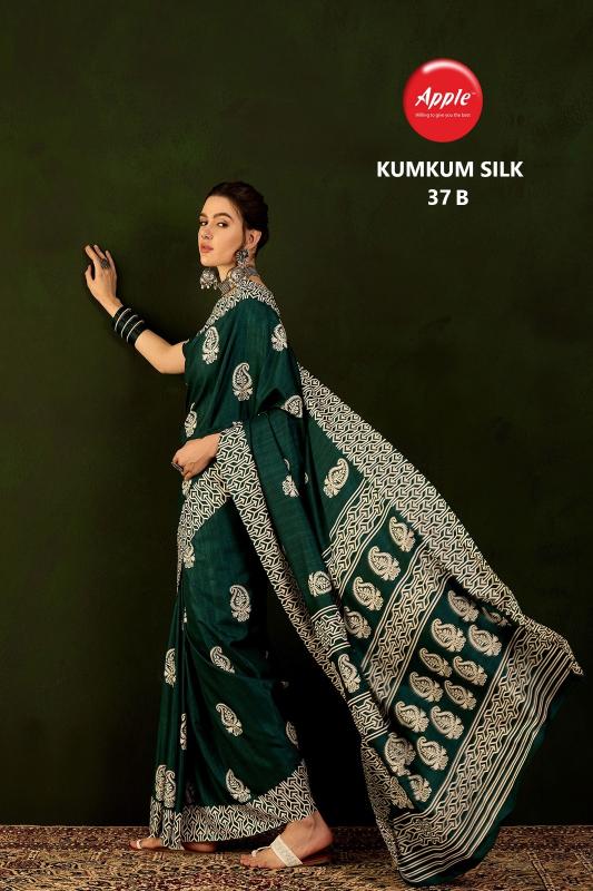 Apple Kumkum 37 Cotton Blend Printed Saree Collection