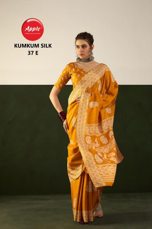 Apple Kumkum 37 Cotton Blend Printed Saree Collection