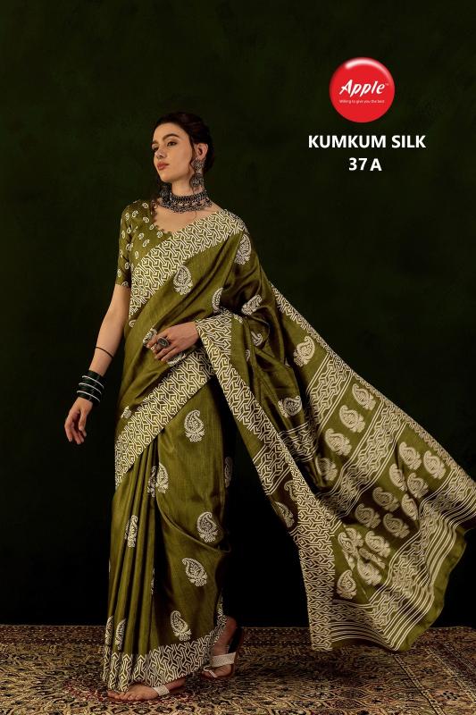 Apple Kumkum 37 Cotton Blend Printed Saree Collection